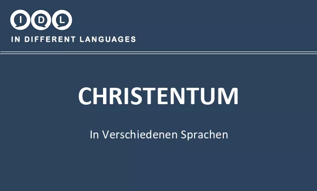 Christentum in verschiedenen sprachen - Bild