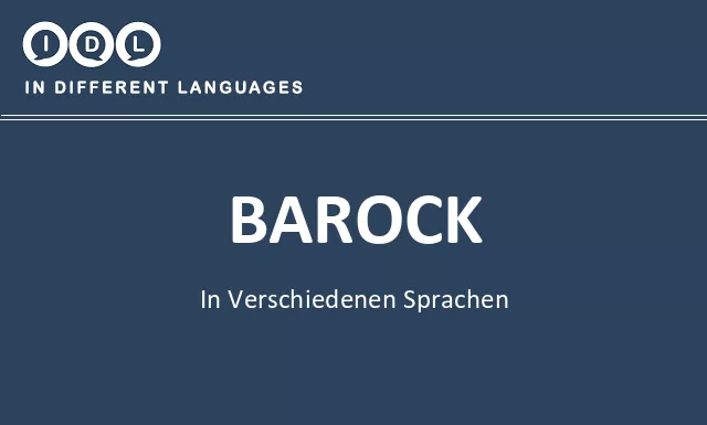 Barock in verschiedenen sprachen - Bild