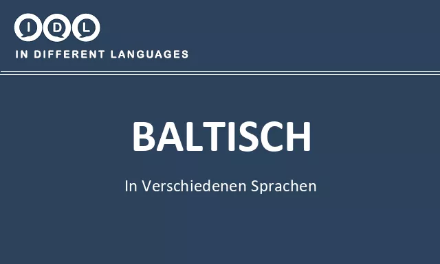 Baltisch in verschiedenen sprachen - Bild