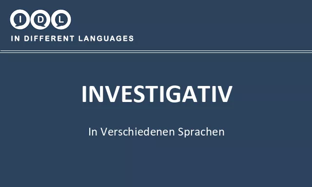 Investigativ in verschiedenen sprachen - Bild