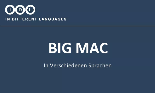 Big mac in verschiedenen sprachen - Bild
