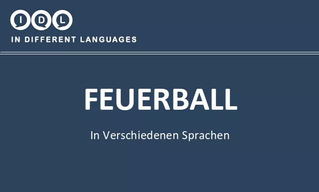 Feuerball in verschiedenen sprachen - Bild