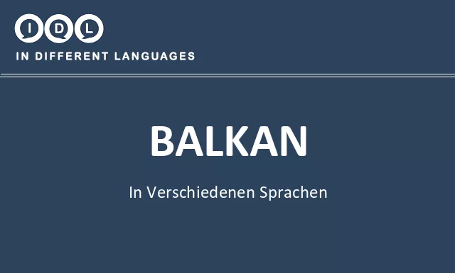 Balkan in verschiedenen sprachen - Bild