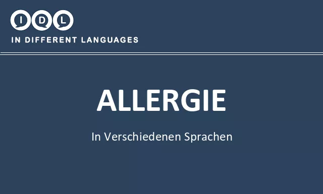 Allergie in verschiedenen sprachen - Bild