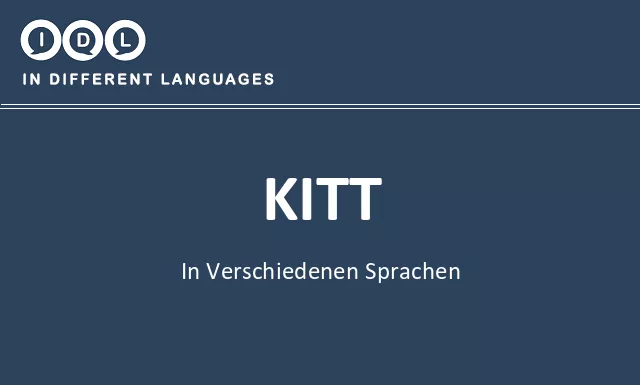 Kitt in verschiedenen sprachen - Bild