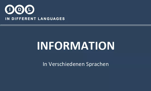 Information in verschiedenen sprachen - Bild
