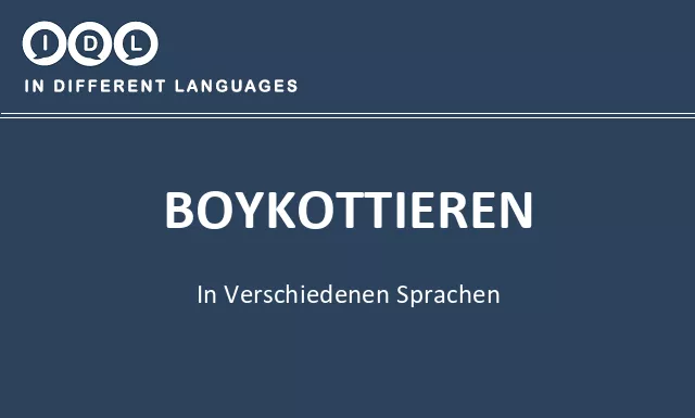 Boykottieren in verschiedenen sprachen - Bild
