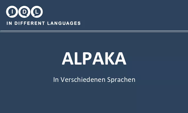 Alpaka in verschiedenen sprachen - Bild