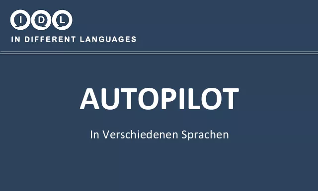 Autopilot in verschiedenen sprachen - Bild