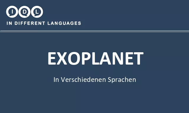 Exoplanet in verschiedenen sprachen - Bild