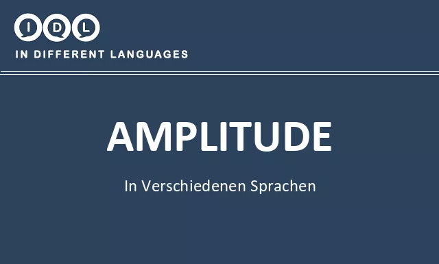 Amplitude in verschiedenen sprachen - Bild