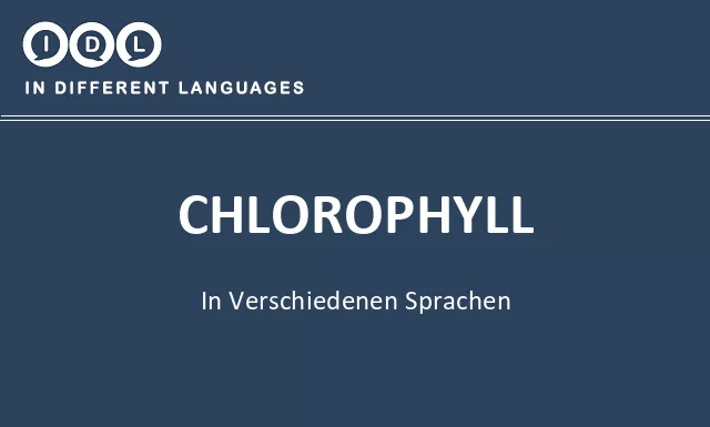 Chlorophyll in verschiedenen sprachen - Bild