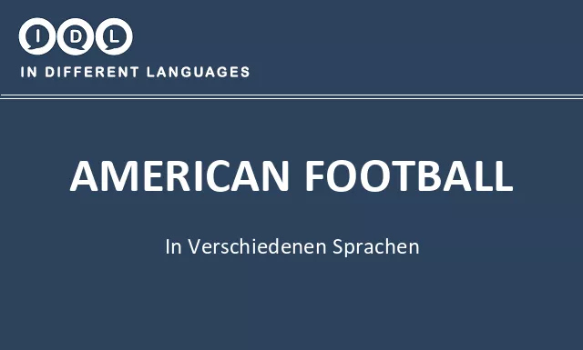 American football in verschiedenen sprachen - Bild