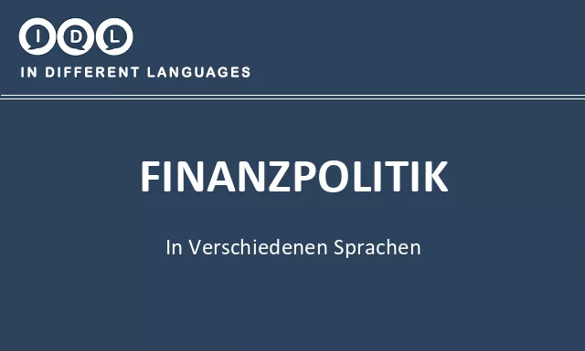 Finanzpolitik in verschiedenen sprachen - Bild