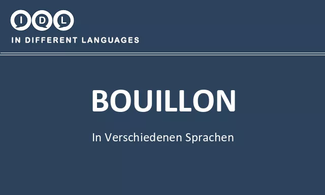 Bouillon in verschiedenen sprachen - Bild