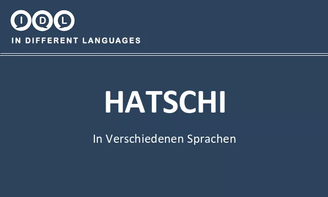 Hatschi in verschiedenen sprachen - Bild