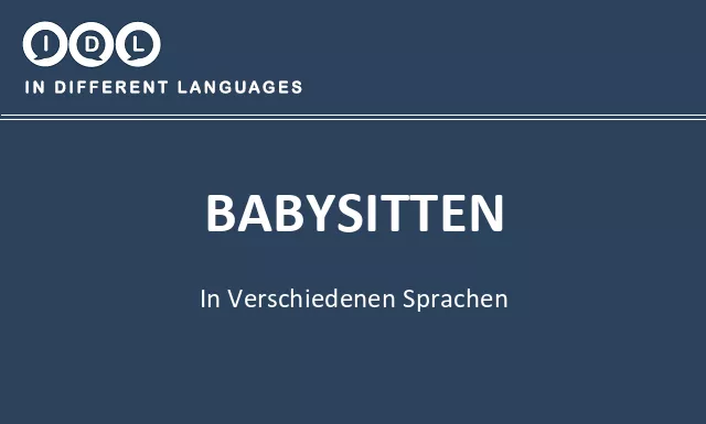 Babysitten in verschiedenen sprachen - Bild