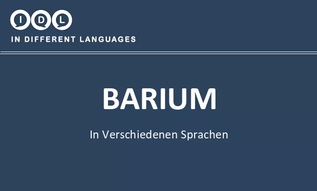 Barium in verschiedenen sprachen - Bild