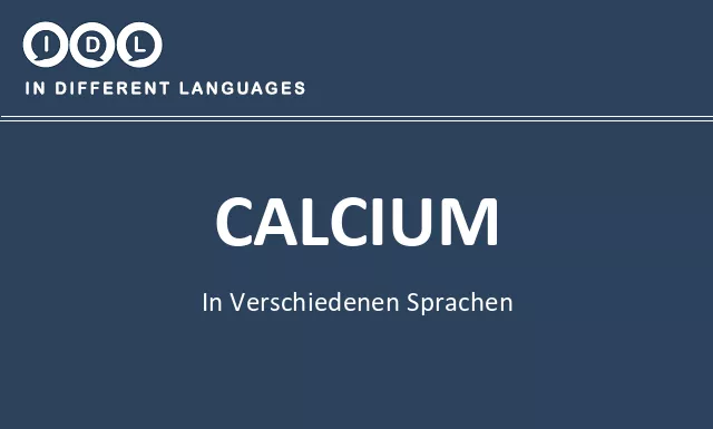 Calcium in verschiedenen sprachen - Bild