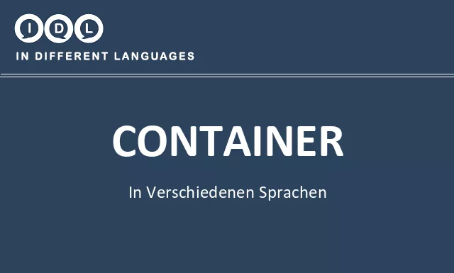 Container in verschiedenen sprachen - Bild