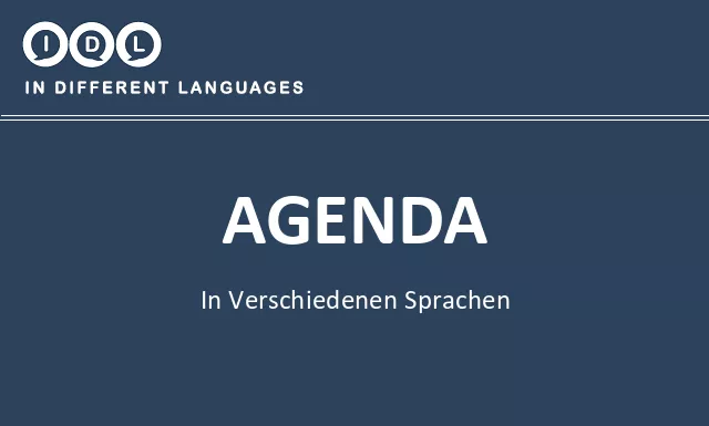 Agenda in verschiedenen sprachen - Bild