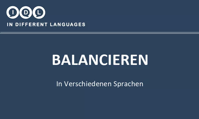 Balancieren in verschiedenen sprachen - Bild