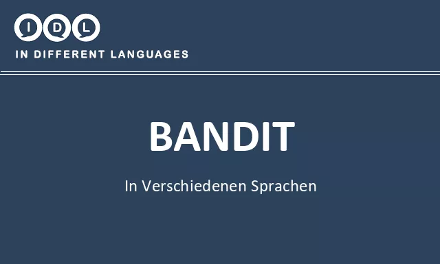 Bandit in verschiedenen sprachen - Bild