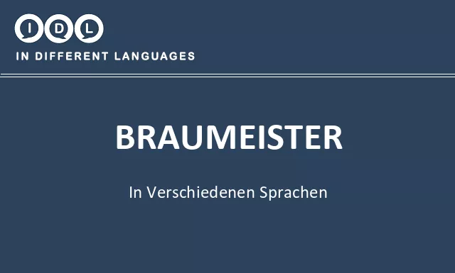 Braumeister in verschiedenen sprachen - Bild
