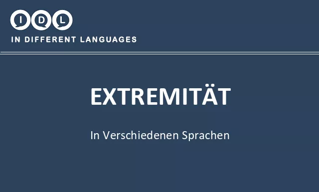 Extremität in verschiedenen sprachen - Bild