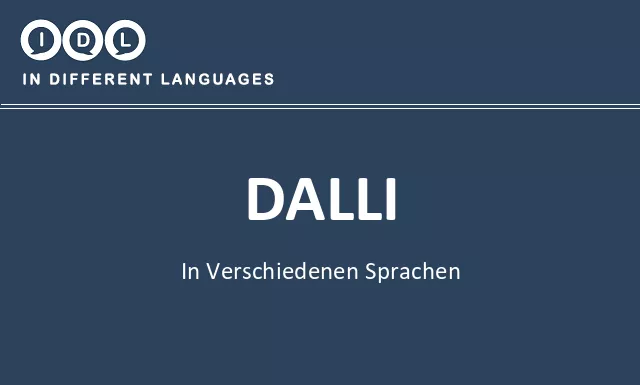 Dalli in verschiedenen sprachen - Bild