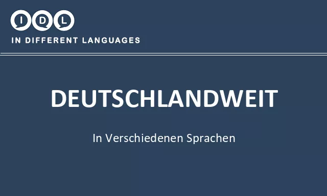 Deutschlandweit in verschiedenen sprachen - Bild