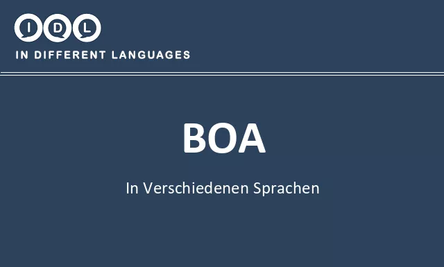 Boa in verschiedenen sprachen - Bild