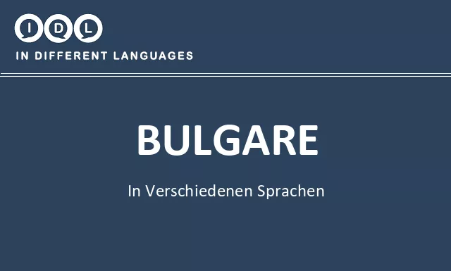 Bulgare in verschiedenen sprachen - Bild