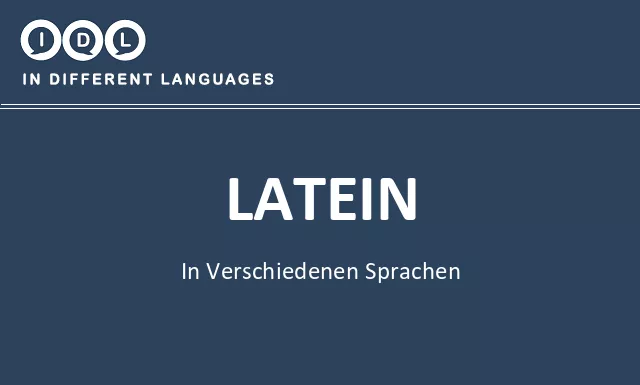 Latein in verschiedenen sprachen - Bild