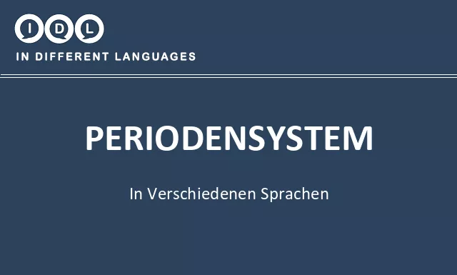 Periodensystem in verschiedenen sprachen - Bild