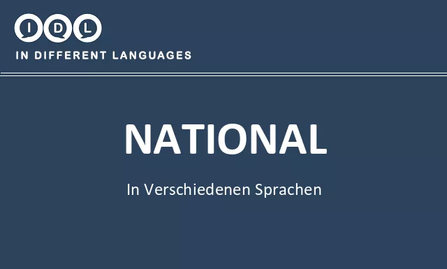 National in verschiedenen sprachen - Bild
