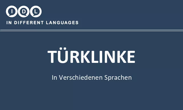 Türklinke in verschiedenen sprachen - Bild