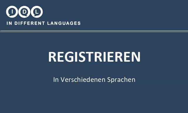 Registrieren in verschiedenen sprachen - Bild