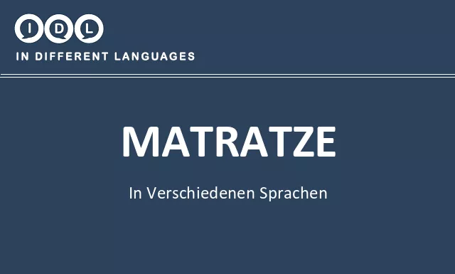 Matratze in verschiedenen sprachen - Bild