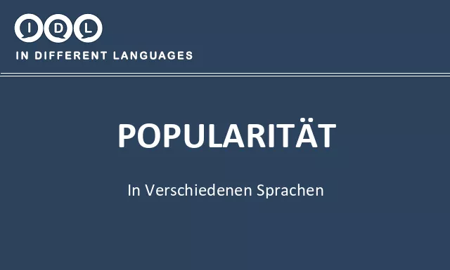 Popularität in verschiedenen sprachen - Bild