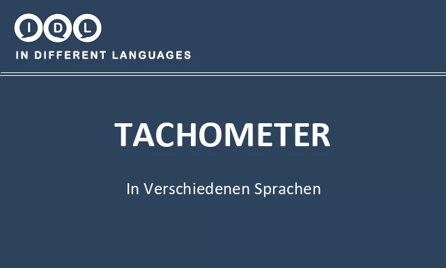 Tachometer in verschiedenen sprachen - Bild