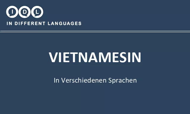 Vietnamesin in verschiedenen sprachen - Bild