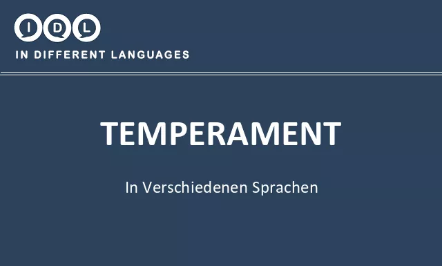 Temperament in verschiedenen sprachen - Bild