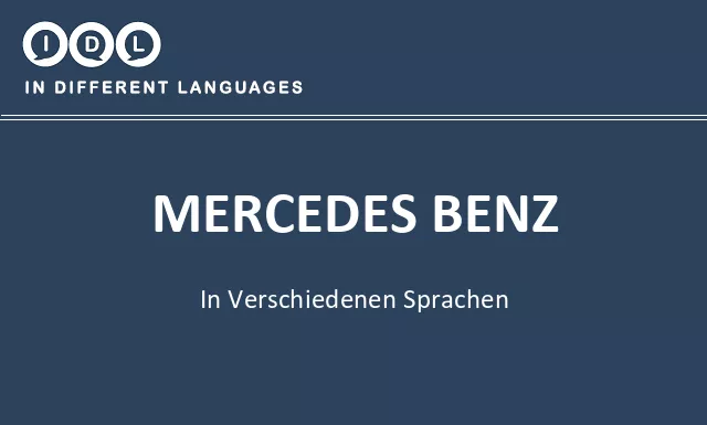 Mercedes benz in verschiedenen sprachen - Bild