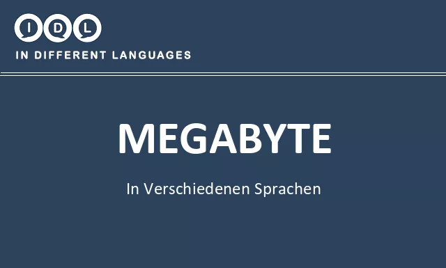 Megabyte in verschiedenen sprachen - Bild