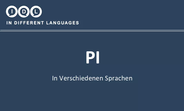 Pi in verschiedenen sprachen - Bild