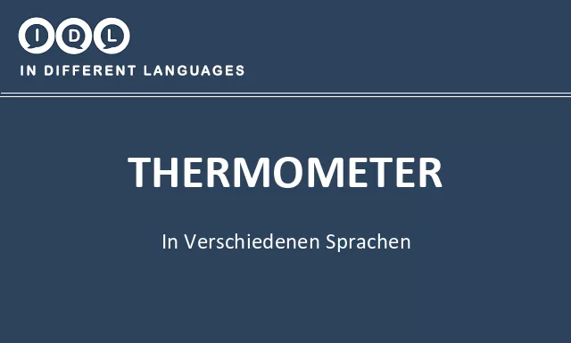 Thermometer in verschiedenen sprachen - Bild