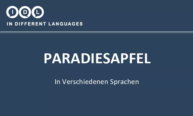 Paradiesapfel in verschiedenen sprachen - Bild