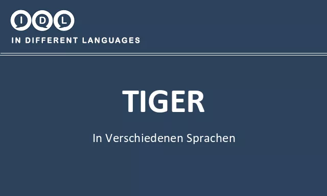 Tiger in verschiedenen sprachen - Bild
