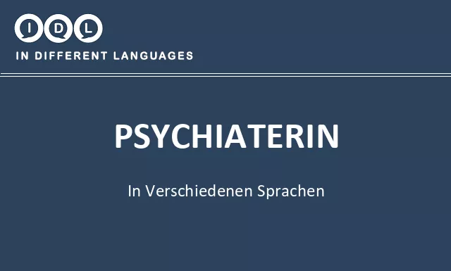 Psychiaterin in verschiedenen sprachen - Bild